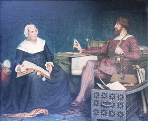 Szene, in der Sigbrit zusammen mit König Christian II. von Dänemark die Zollkonten überprüft